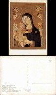 Künstlerkarte SANO DI PIETRO Maria Kinde, Von Engeln Und Heiligen Verehrt 1971 - Peintures & Tableaux