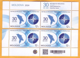 2024 Moldova "30 Years Since The Accession Of The Republic Of Moldova At The Partnership For Peace" 4v Mint - Moldova