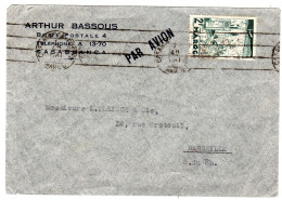 De CASABLANCA  "  Arthur BASSOUS " Envoyée à MARSEILLE - Marokko (1956-...)