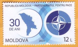 2024 Moldova "30 Years Since The Accession Of The Republic Of Moldova At The Partnership For Peace" 1v Mint - Moldawien (Moldau)