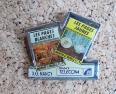 Pin's - France Télécom - D.O. Nancy Les Pages Blanches, Les Pages Jaunes - Meurthe Et Moselle 1991/92 - Telecom De Francia