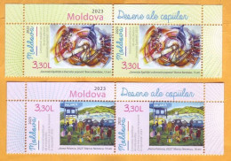2023 Moldova „Children's Drawings”, ”The Custom Palanca, 2022.” ”Generation Of Equality Of Different Nations” 2x2v Mint - Moldavie