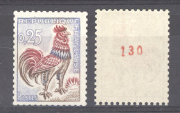 France  :  Yv  1331b  **  Numéro Rouge, Cote: 80 € - 1962-1965 Cock Of Decaris