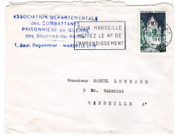 1966  "  ASSOCIATION DES COMBATTANTS PRISONNIERS DE GUERRE " Envoyée à MARSEILLE - Cartas & Documentos