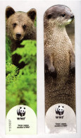 2 MARQUE-PAGES . " LOUTRE D'EUROPE " . " OURS BRUN " . WWF - Réf. N°107 E - - Marque-Pages