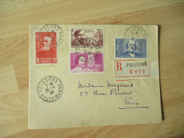 TIMBRE DEBUSSY  + CLAUDE BERNARD + BALZAC  TIMBRE SUR LETTRE RECOMMANDE - Storia Postale