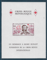 Monaco Bloc Gommé N°15a**non Dentelé . Croix-Rouge. RARE - Blokken