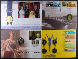 COIN COVERS Collection Of British?1981 - 2005 Chiefly Royal Mail / Royal Mint Special Covers With Coins, All Different,  - Altri & Non Classificati