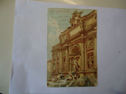 ITALY POSTCARDS POMA FONTANA DI TREVI 1900 POSTMARK STAMPS - Autres & Non Classés