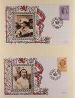 2003 CORONATION ANNIVERSARY British Commonwealth Collection Of Special Illustrated Unaddressed Benham Silk Covers In Fou - Other & Unclassified