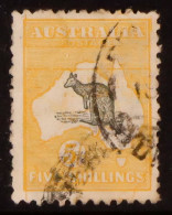 1915 5s Grey & Yellow Roo With YELLOW PORTION DOUBLY PRINTED - DOUBLY PRINTED FRAME PLATE Variety With The Second Printi - Sonstige & Ohne Zuordnung
