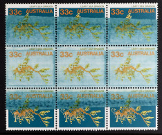 1984 33c Leafy Sea-dragon (SG 926), Block Of 9 With DRAMATIC MIS-PRINTING With The Deep Green Partially Missing, With Pr - Other & Unclassified