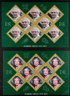 2012 QEII Diamond Jubilee Set, Each Value As The Full Sheetlet Of 8 (SG 473/478) IMPERFORATE PROOFS From The B.D.T. Prin - British Indian Ocean Territory (BIOT)