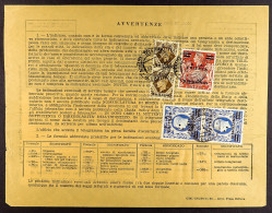 ERITREA 1951 High Value Stamp Frankings On 5 Telegraph Forms, Each With 'B.A. ERITREA' Surcharged Stamps Including 5s On - Africa Orientale Italiana
