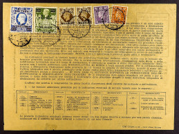 ERITREA 1951 High Value Stamps On Telegraph Documents (4). Various 'B.A. ERITREA' Surcharged Stamps (20) Affixed With Pu - Africa Oriental Italiana