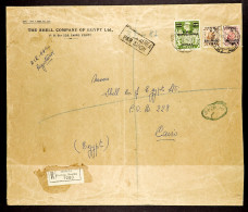 TRIPOLITANIA 1948 (4 Oct) Large Env Registered To Cairo Bearing The 10m On 5d, 12m On 6p And 60m On 2s6d Stamps Tied Tri - Italian Eastern Africa