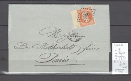 France - Lettre Marseille - Yvert 16 Bord De Feuille - Luxe - 1860 - Maritime Post