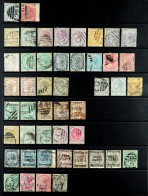 1866 - 1940 USED COLLECTION Of Over 330 Stamps On Pages, Comprehensive. - Ceylon (...-1947)
