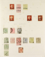 1880 - 1960 COLLECTION Of Approx. 140 Mint And Used Stamps On Album Pages, Note 1880 1d Red Plate 218 Mint, 1881 1d Red  - Autres & Non Classés