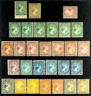 1878 - 1902 COLLECTION Of 30 Mint Stamps On Protective Page, Note 1878 No Wmk 6d & 1s SG 3/4, 1882 1d Dull Claret SG 5 ( - Falkland