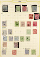 1871 - 1891 COLLECTION Of Over 60 Stamps On Pages, Note 1871 1d, 1872 Surcharges Set, 1876-66 Lithographed 'VR' Wove Pap - Fiji (...-1970)