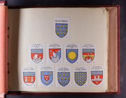 HERALDRY POSTER STAMPS. Old Binder With Collection Of (circa) 1913 Poster Stamps Depicting Town & Village Crests Of The  - Altri & Non Classificati