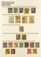 DIEGO-SUAREZ 1890 - 1893 COLLECTION Of 60 Used Stamps On Pages, Includes 1890 '15' Surcharged Set, 1890 Imperf Set (5c S - Sonstige & Ohne Zuordnung