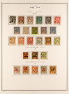 IVORY COAST 1892 - 1944 COLLECTION Of 220+ Mint / Much Never Hinged Mint Stamps On Palo Hingeless Album Pages. Near- Com - Otros & Sin Clasificación