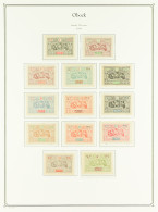 OBOCK 1892 - 1894 COLLECTION Of 35+ Mint Stamps On Palo Hingeless Album Pages, Note 1892 Curved Opt 1c & 40c, Straight O - Autres & Non Classés