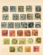 BAVARIA 1849 - 1913 Arpound 1000 Used Stamps On Old Protective Pages. - Sonstige & Ohne Zuordnung