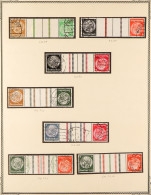1933-38 SE-TENANT & TETE BÊCHE Used Hindenburg Multiples Collection Of Over 150 Items, With Michel Catalogue Numbers, Ca - Otros & Sin Clasificación
