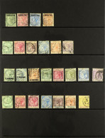 1886 - 1935 USED COLLECTION Of Around 60 Stamps On Protective Pages, Cat ?1200+. - Gibraltar