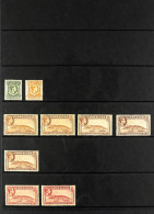 1938-51 Pictorial Set With A Near- Complete Run Of The Different Additional Perfs, Incl. 1?d Carmine Perf. 13?, 3d Perf. - Gibraltar