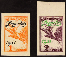 1931 'Zeppelin' Overprints Complete IMPERF Set, Michel 478/79 U, Never Hinged Mint, Cat ??700 (2 Stamps) - Other & Unclassified