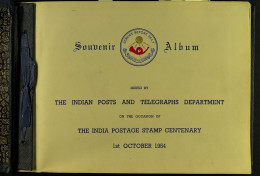1954 STAMP CENTENARY SOUVENIR ALBUM Issued By The Indian Posts & Telegraphs Department, Includes 185-55 ?a & 2a Used, 18 - Sonstige & Ohne Zuordnung