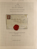 1847 (7 Jun) Letter Sheet To Sheffield Bearing 1d Red-brown Imperf With 4 Large Margins Tied By BLUE '18' Diamond Numera - Other & Unclassified