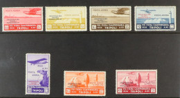 TRIPOLITANIA 1934 Air Oasis Flight Complete Set Including Express Stamps, Sassone 34/39 (SG 197/E203), Never Hinged Mint - Other & Unclassified