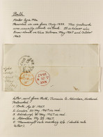 1834 - 1860 PRE-STAMP COVERS COLLECTION Of 36 Pre-stamp Entire Letters And Envs Expertly Annotated In Album. - Jamaïque (...-1961)