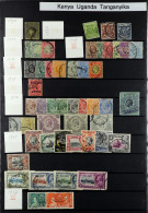 1890 - 2007 USED COLLECTION Of 140+ Stamps On Protective Pages Incl. Tanganyike & Zanzibar. Stc ?932. - Vide