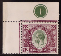 1922-27 ?2 Green And Purple, SG 96, Never Hinged Mint From The Upper Left Corner With Plate Number, Beautifully Fresh Co - Vide