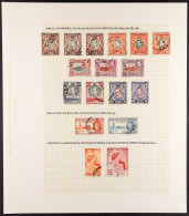 1937 - 1954 USED COLLECTION Of 90+ Stamps On Album Pages, Complete From 1937 Coronation To 1952 Royal Visit Set (SG 128- - Vide