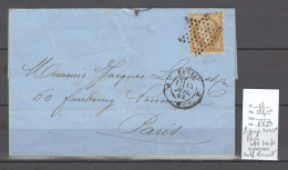 France - Lettre PARIS 1862 - Yvert 13 - PIQUAGE SUSSE - Certificat Roumet - 1849-1876: Klassik