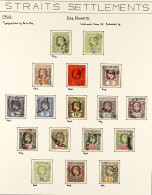 1902 - 1911 USED COLLECTION Of Over 50 Stamps On Pages Including Sets, Higher Values. - Straits Settlements