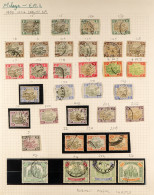 FEDERATED MALAY STATES Collection Of 74 Used Stamps On 2 Album Pages, Note 1900-01 Complete Set ($2 With Fiscal Cancel,  - Altri & Non Classificati