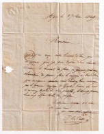 Lettre 1849  Agen Casse Lot Et Garonne Pour Port De Pascau Saint-Léger Cachet Damazan Pébéreau - 1801-1848: Vorläufer XIX