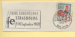 Flamme Illustrée : (67) STRASBOURG GARE – 7/11/1967 (Flamme Sur Fragment) - Maschinenstempel (Werbestempel)