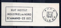 Flamme Illustrée : (59) LILLE R.P. - P.P. (Port Payé) – 27/09/1965 (Flamme Sur Fragment) - Oblitérations Mécaniques (flammes)