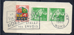 Flamme Illustrée : (59) LILLE GARE – 28/11/1962 (Flamme Sur Fragment) - Mechanical Postmarks (Advertisement)