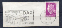 Flamme Illustrée : (40) DAX – 25/11/1968 (Flamme Sur Fragment) - Maschinenstempel (Werbestempel)