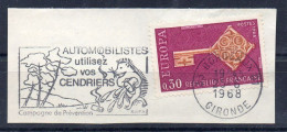 Flamme Illustrée : (33) BORDEAUX 01 – 25/06/1968 (Flamme Sur Fragment) - Maschinenstempel (Werbestempel)